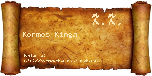 Kormos Kinga névjegykártya