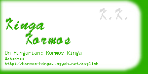 kinga kormos business card